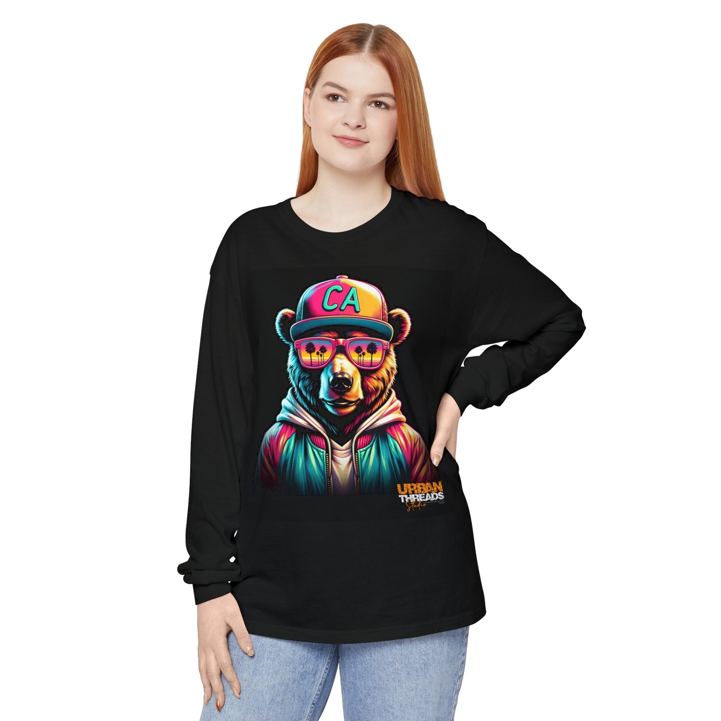 CA Bear Unisex Garment-dyed Long Sleeve T-Shirt