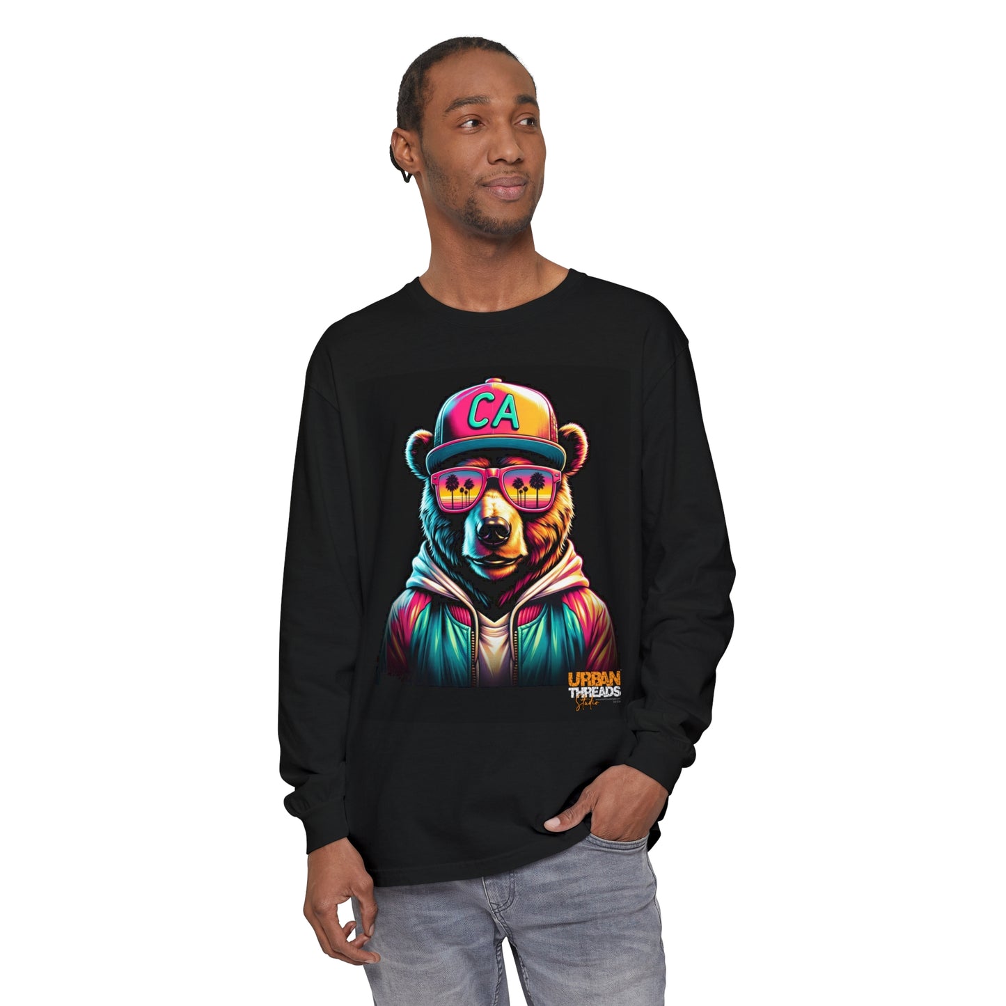 CA Bear Unisex Garment-dyed Long Sleeve T-Shirt