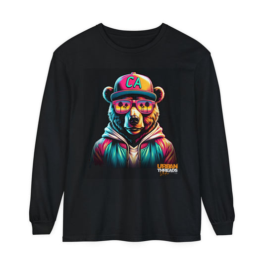 CA Bear Unisex Garment-dyed Long Sleeve T-Shirt